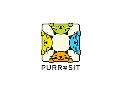 一组超可爱的猫咪Logo