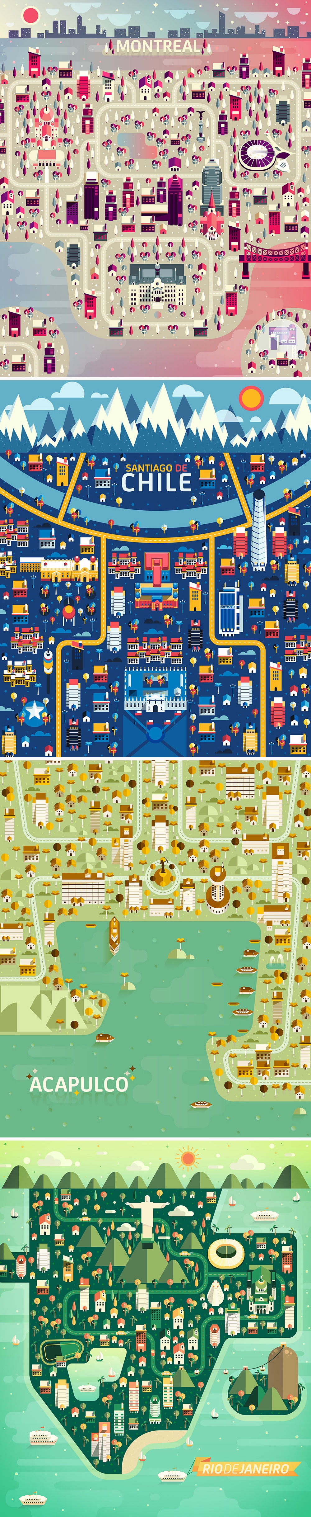 34个世界著名城市的超赞地图画法