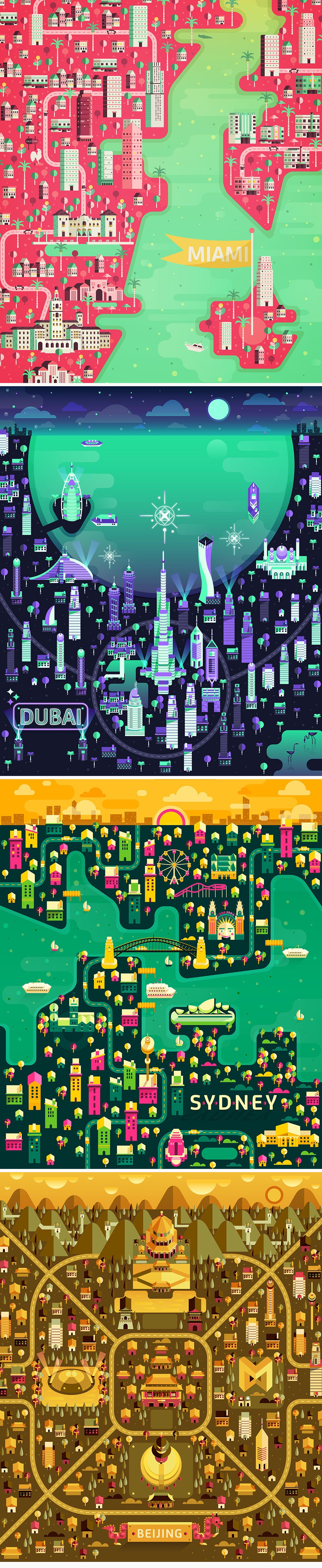 34个世界著名城市的超赞地图画法