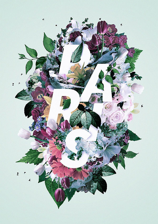 将花卉与字体完美融合！20个经典花卉字体海报