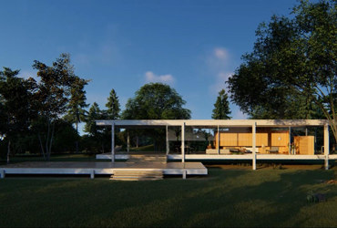 建模教程！SketchUp+Lumion 完成 Farnsworth House 的真实场景