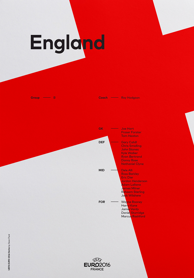 Sean Ford 欧洲杯国旗元素几何海报设计
