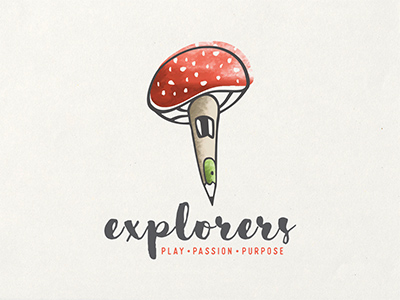 伞形萌物！20款蘑菇元素Logo设计