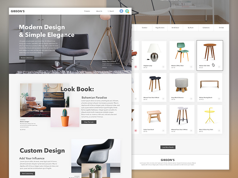 这12款网页教会你如何设计家具产品类页面