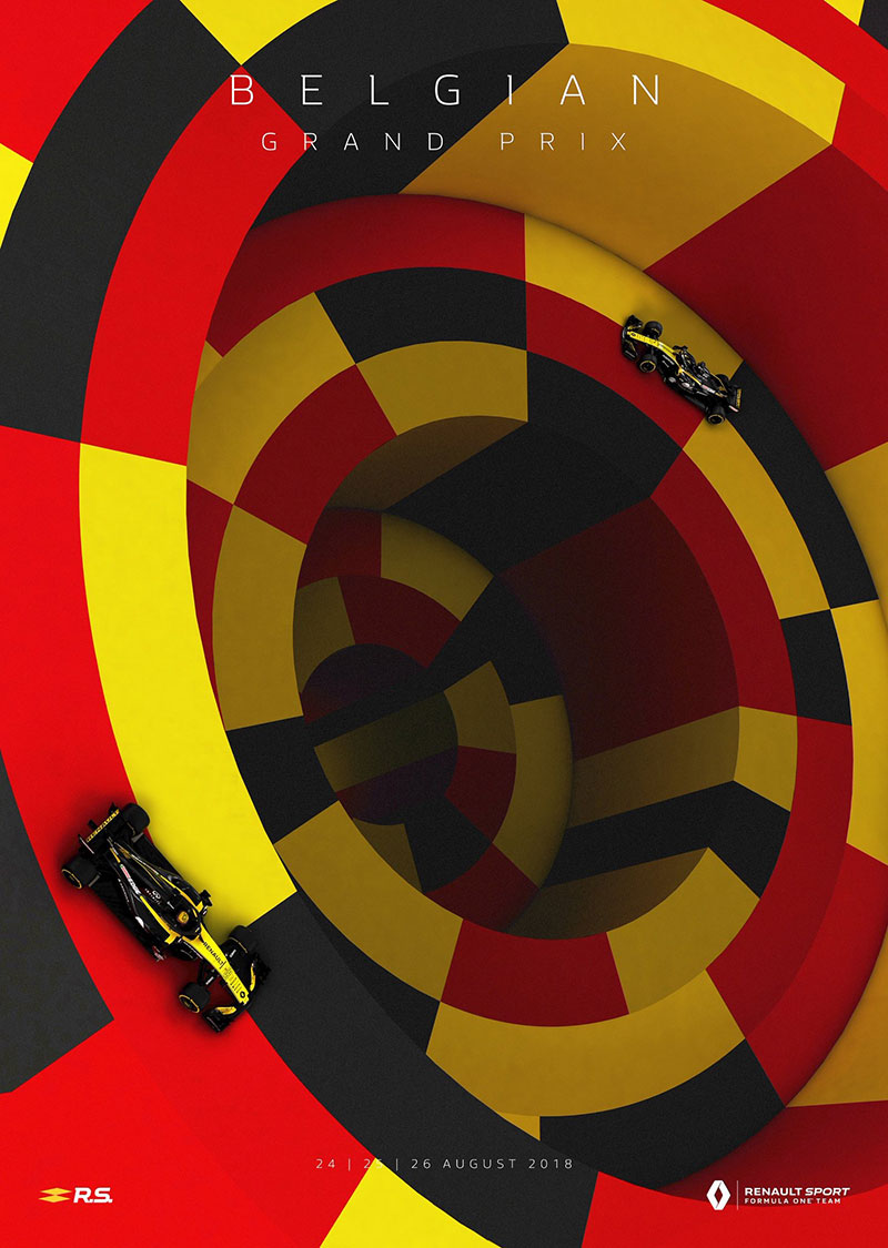 速度与激情！雷诺RS型赛车比赛海报设计