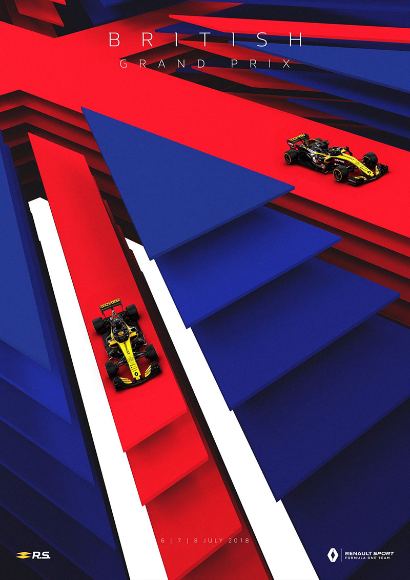 速度与激情！雷诺RS型赛车比赛海报设计