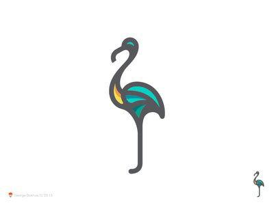 粉红大鸟！20款火烈鸟元素Logo设计