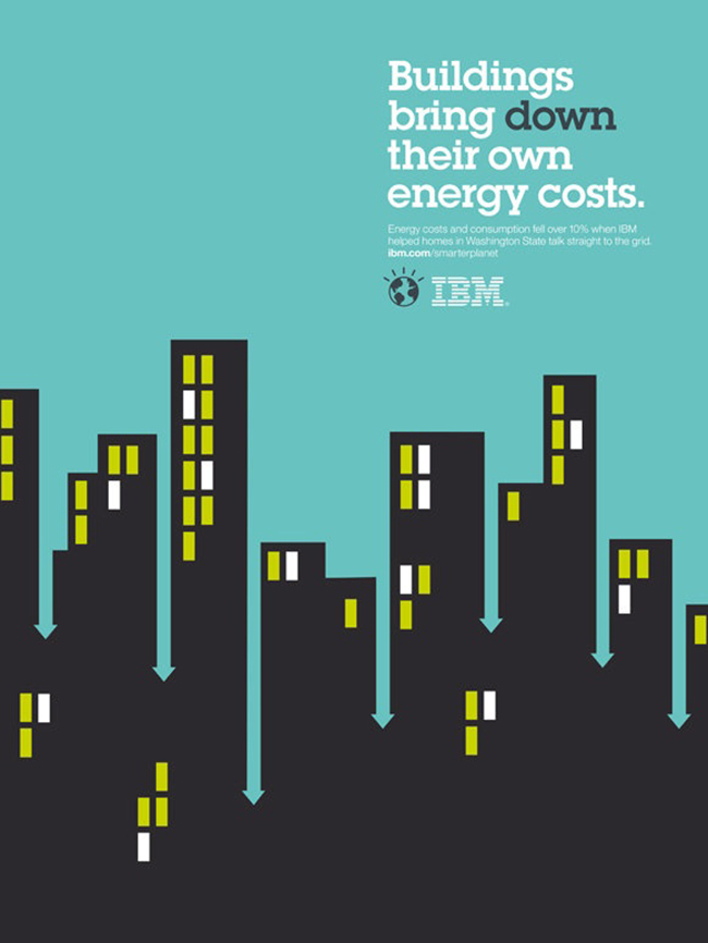 IBM公司的简约创意几何海报设计