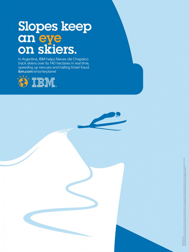 IBM公司的简约创意几何海报设计