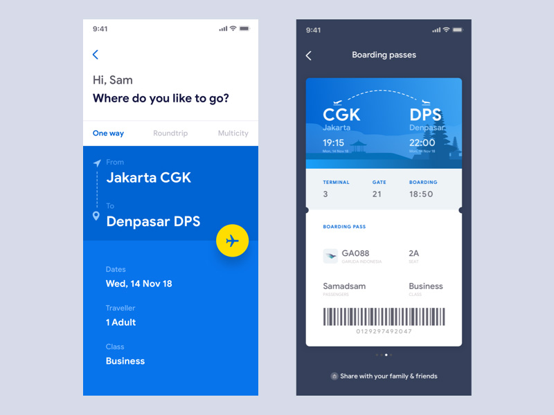 旅途必备！12款机票App设计
