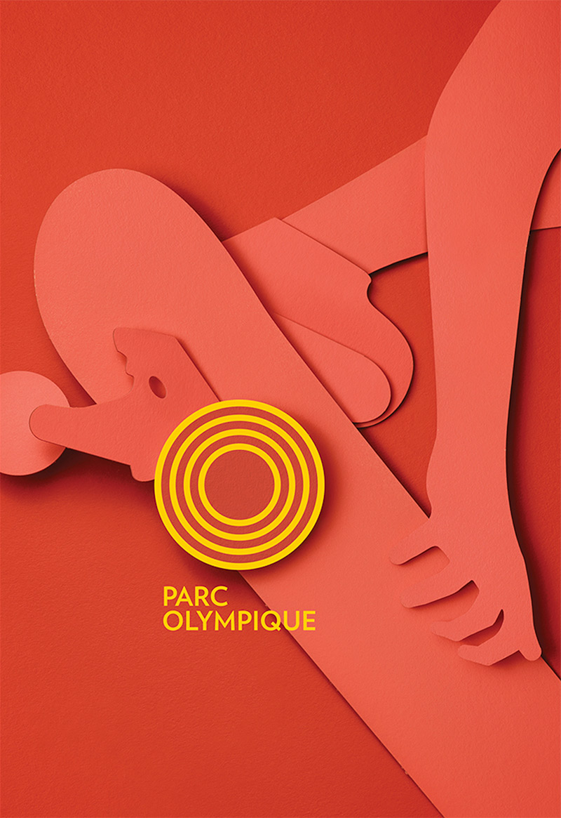 12款纸质效果Parc Olympique海报设计