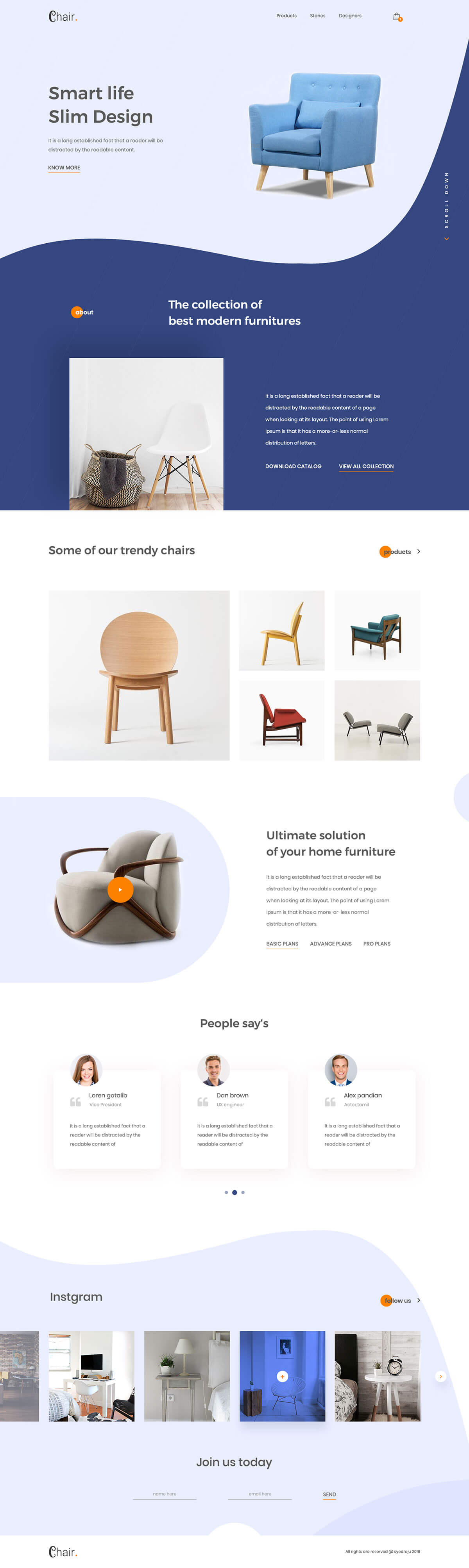 10组简洁时尚的家具网页设计