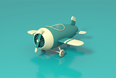 C4D教程！如何制作一个可爱的卡通小飞机？