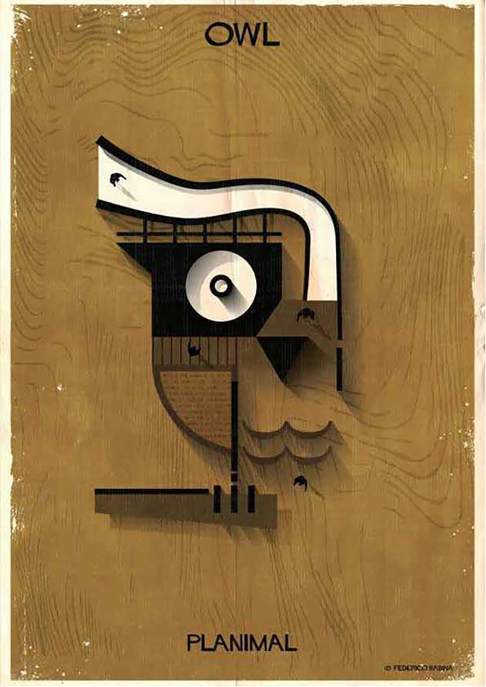 Federico Babina抽象动物海报设计