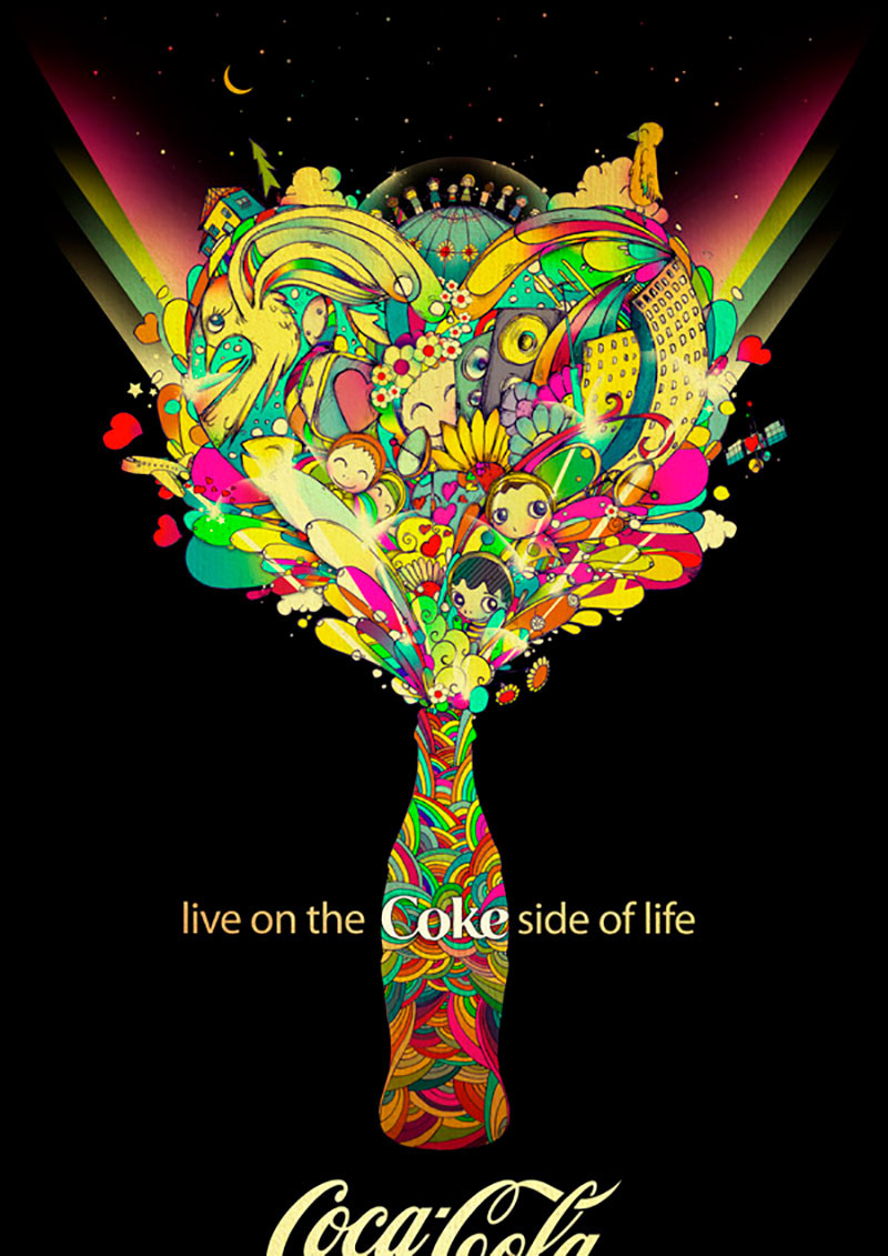 缤纷无极限！14款可口可乐广告海报设计