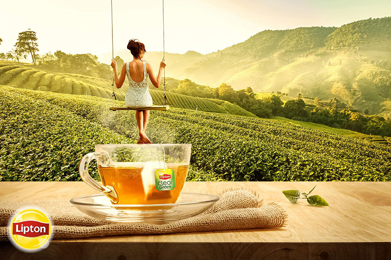 立顿茶包产品创意海报设计