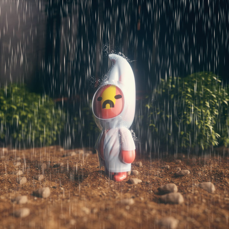 雨天故事！萌萌的3D动画插图灵感