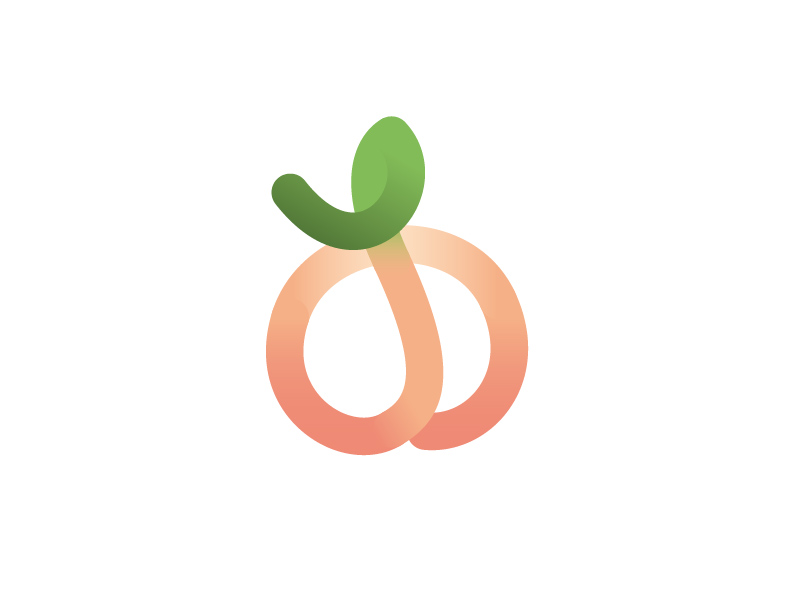 圆润粉红！24款桃子元素Logo设计