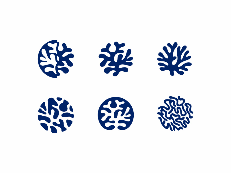 蜿蜒缤纷！34款珊瑚元素Logo设计