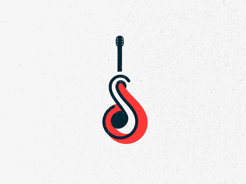 弹拨旋律！30款吉他元素Logo设计