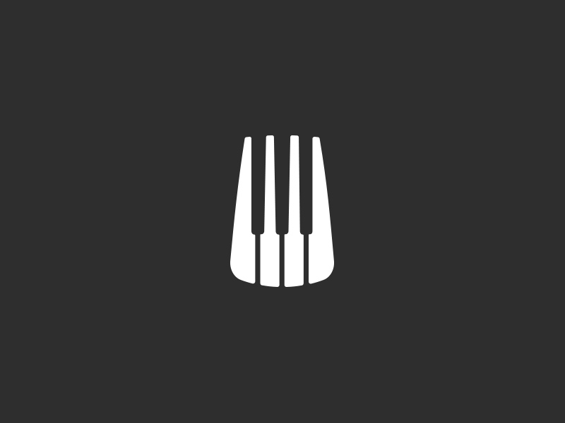 黑白琴键！28款钢琴元素Logo设计