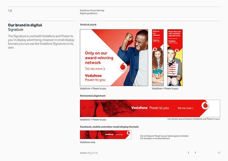 Vodafone品牌指导！26页品牌手册设计