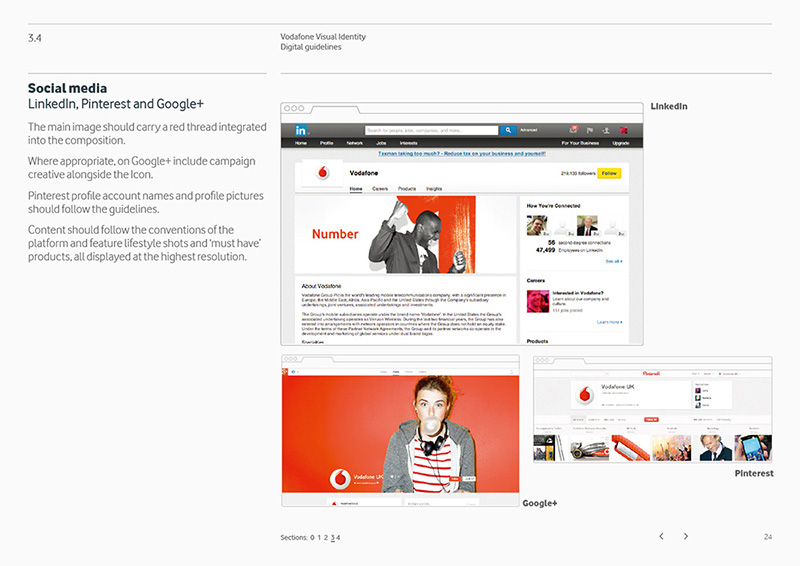 Vodafone品牌指导！26页品牌手册设计