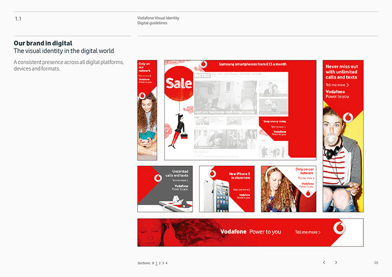 Vodafone品牌指导！26页品牌手册设计