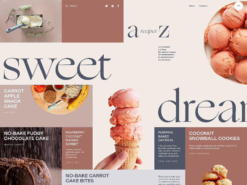 今日份甜蜜来袭！12组甜品网站界面设计灵感