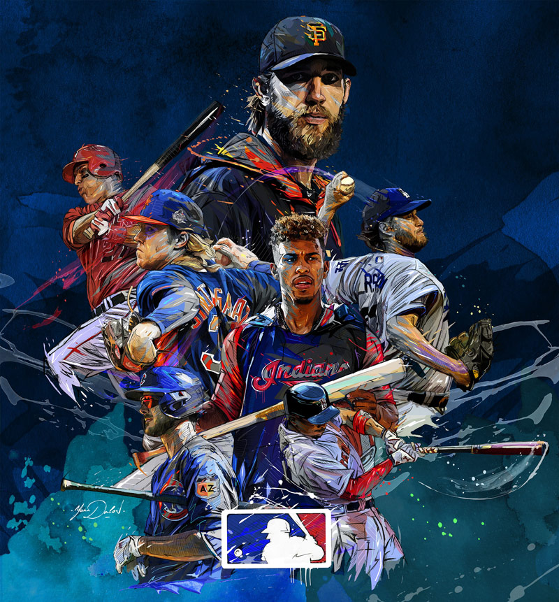 美国职业棒球大联盟 MLB 人物插画海报