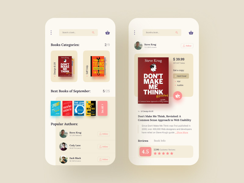 趣味读书！12组图书App界面设计灵感