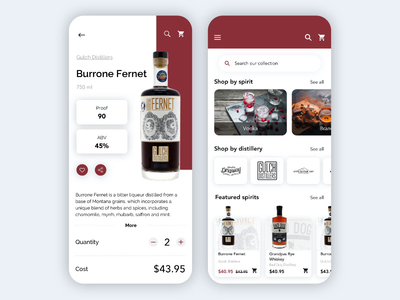 有「品」味！12组关于酒的店铺App界面设计探索