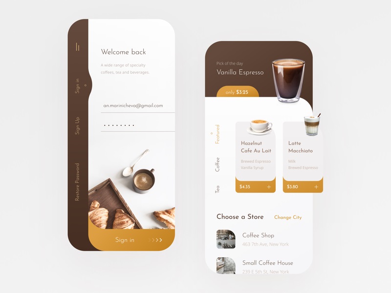 下午茶时间！12组咖啡店App界面设计灵感