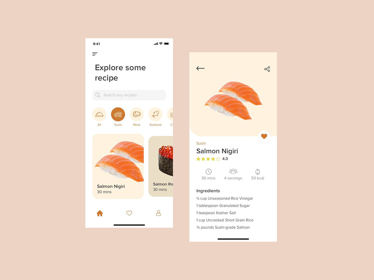 垂涎欲滴！12组暖色系食谱App界面设计