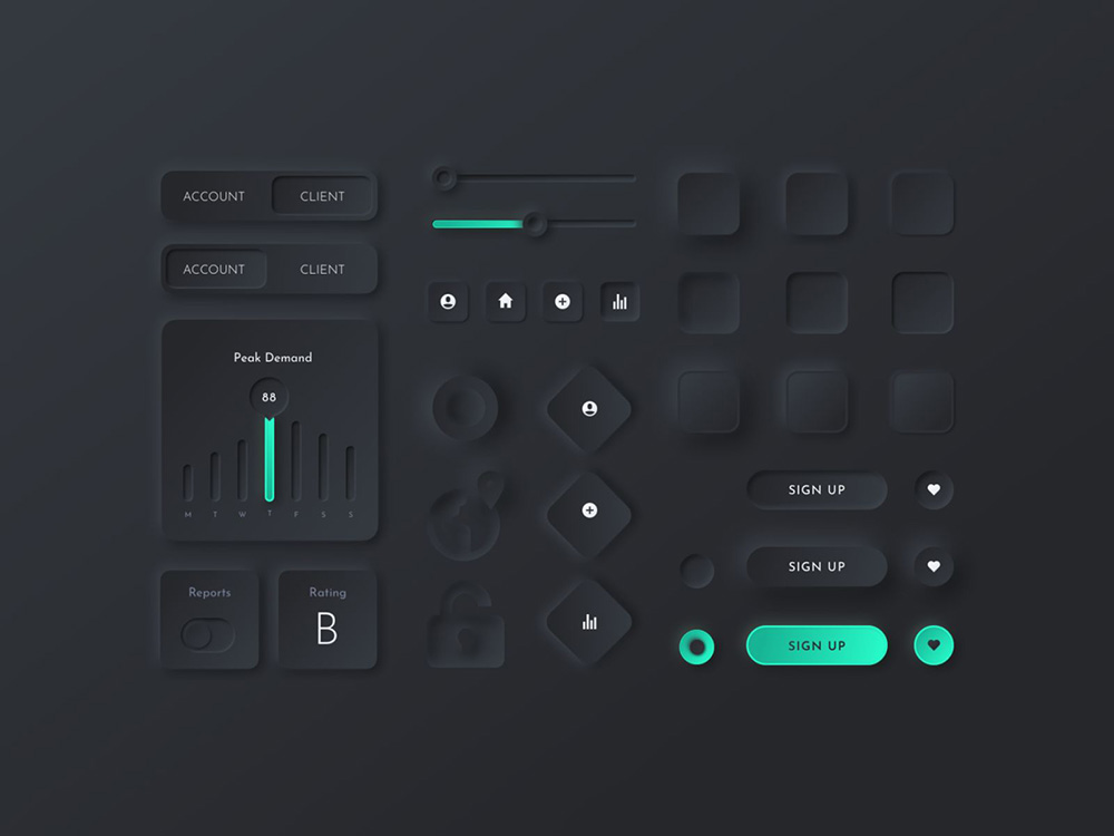 12款Neumorphism新拟物化控件设计