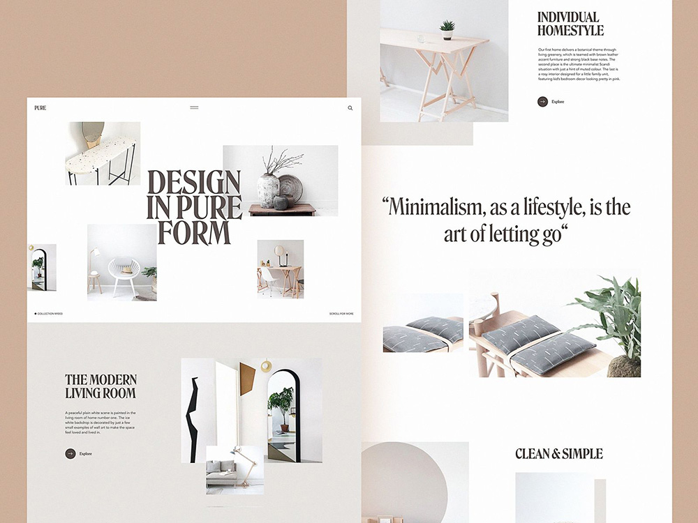 12组简洁时尚的家具网页设计
