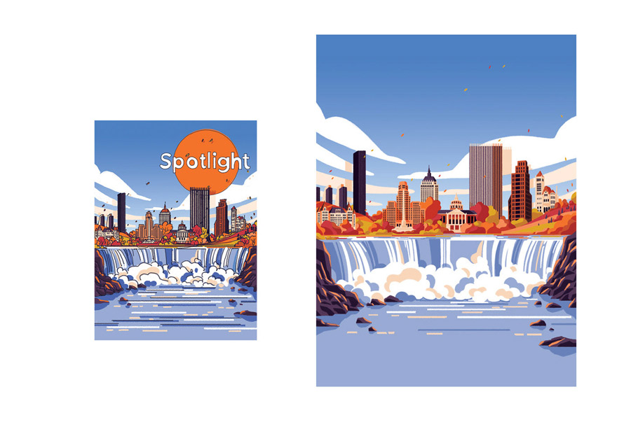 金融杂志 Spotlight 的封面插画设计