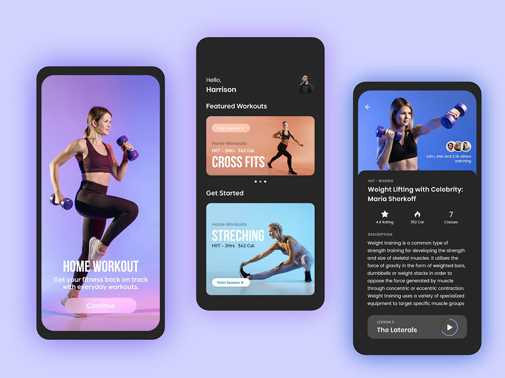 运动健身类App界面设计