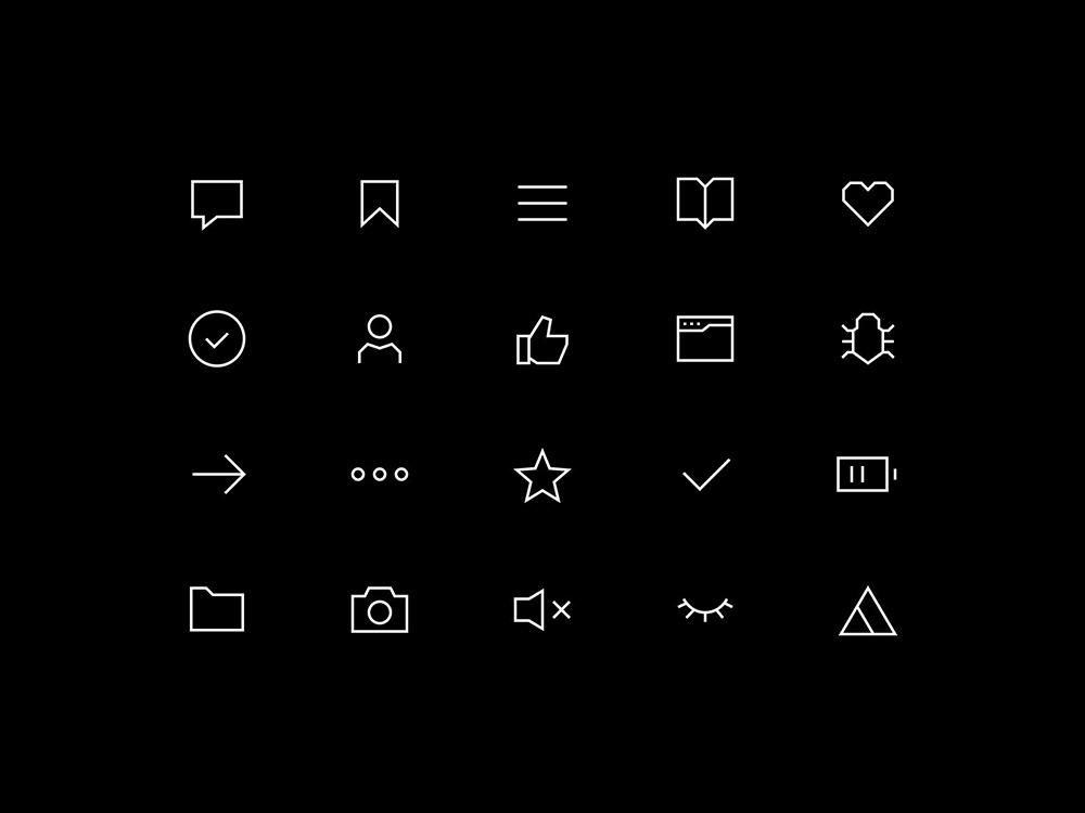 12张简洁线性icon图标设计