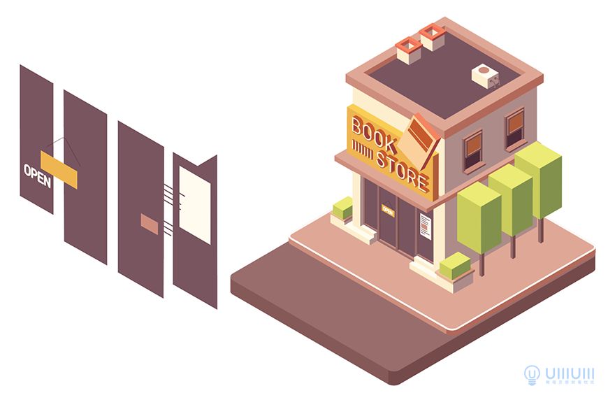 AI教程！教你绘制2.5D等距视角可爱小房子！