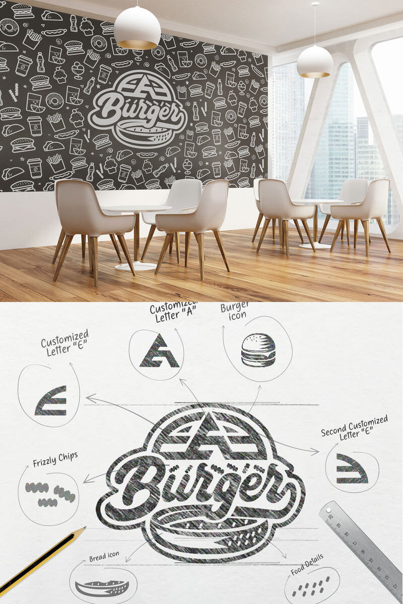 快乐肥宅！14款汉堡元素Logo设计