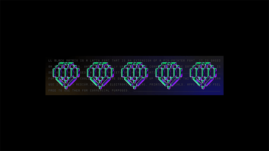 免费字体下载！酸性风格几何感英文像素字体 – LL BLACK MATRIX