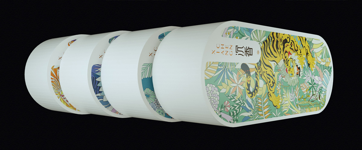 艺术插画！线香包装设计