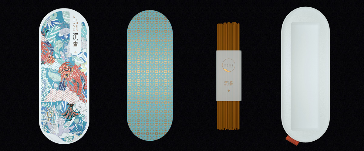 艺术插画！线香包装设计