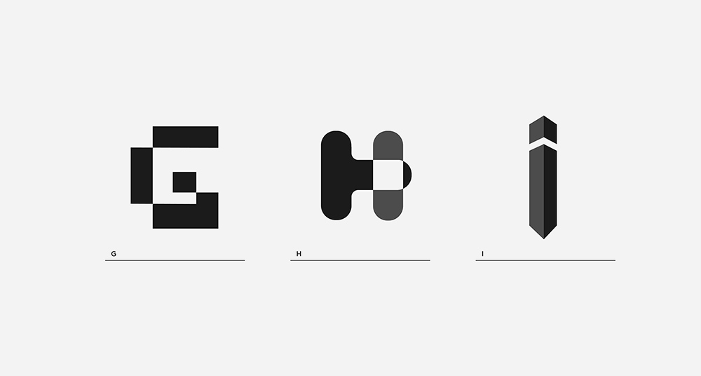 极简有趣！26款几何字母字体设计