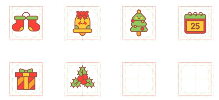 AI教程！教你制作圣诞主题可爱icon