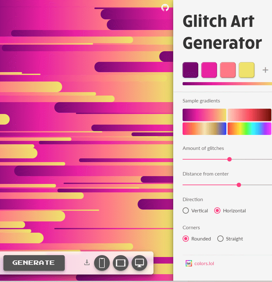 设计神器Glitch Art Generator！故障风纹理背景一键生成