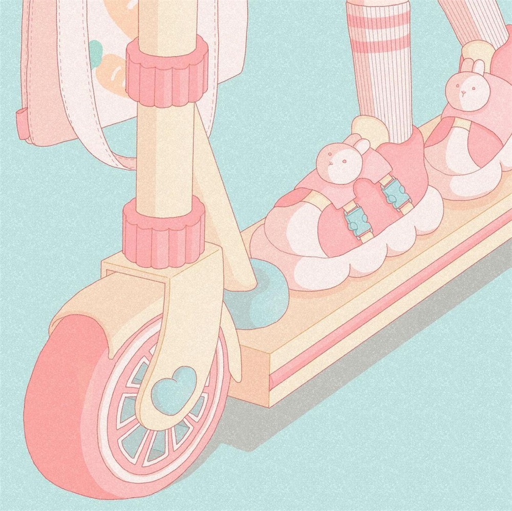 一组少女粉色系物件插画