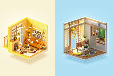 36款清新配色的3D小房子