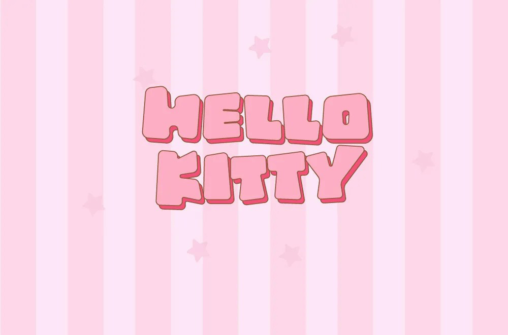 少女凯蒂！20款Hello Kitty字体设计